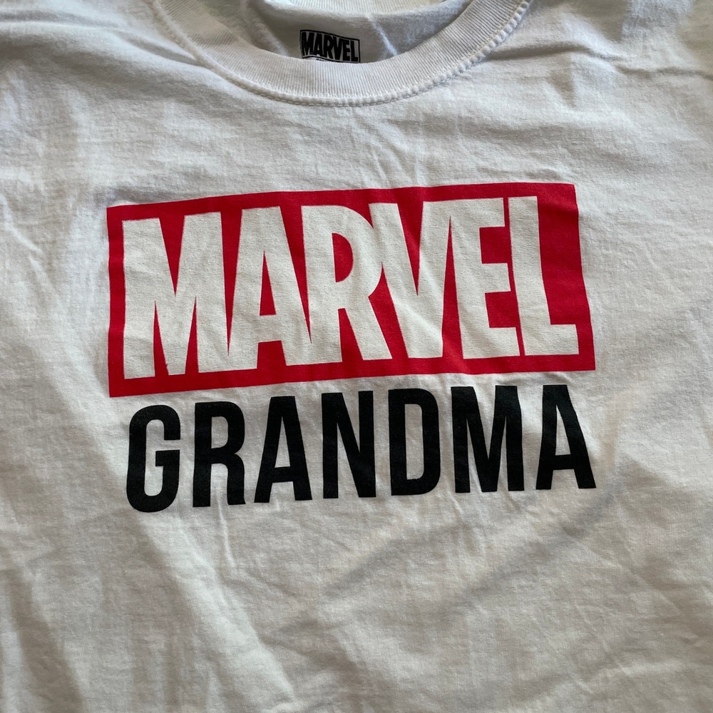 Marvel Grandma Graphic T-Shirt White Cotton Short Sleeve Crew Neck XL - Picture 3 of 7